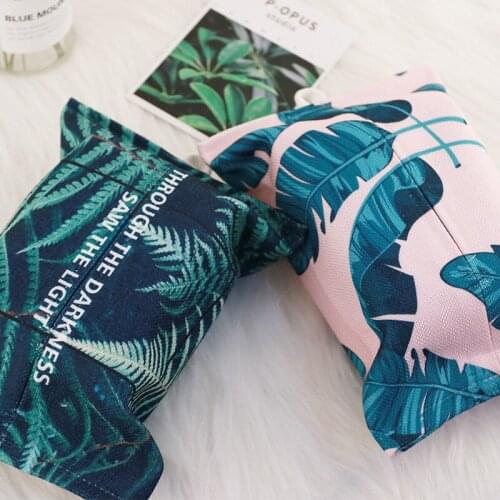 Wholesale 5 pieces Home and Car Tissue Box Fabric Cover Tissue Storage Container Bag