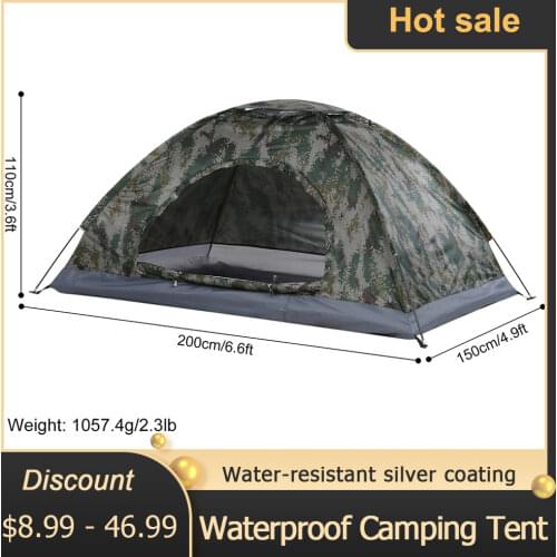 Ultralight Waterproof Camping Tent Single Layer Portable Tent Anti-UV Coating UPF 30+ for Outdoor Beach Fishing Fine Mesh Door
