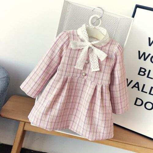 Girls' Dress 2020 Winter Children Kids Clothing Plus Velvet European and American Style Girl Baby Long-Sleeved Princess Dress