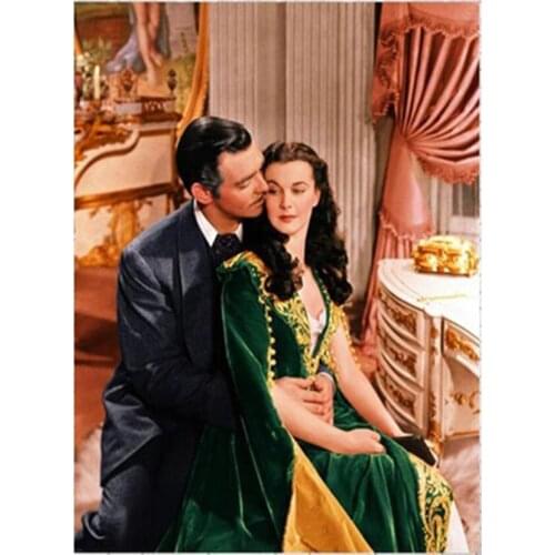 Full Square round drill 5D DIY Diamond embroidery Movie poster Gone with the wind Diamond Painting Cross Stitch Rhinestone FC285