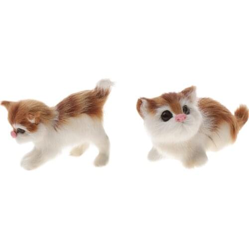 2 pcs Lifelike Cat, Realistic Cat, Fur Kitten Toy, Home Decor, Furry Animal Toy for Baby