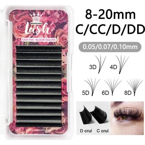 Super Cheaper Matte Black 1s Blooming Fans Fast Fanning Lash Extension for professionals natural eyelash extension for wholesale