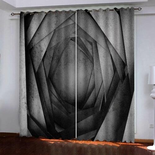 Modern Home Decoration Blackout 3D Curtain grey stereoscopic curtains 3D Blackout Curtains Living Room Bedroom 3d curtains