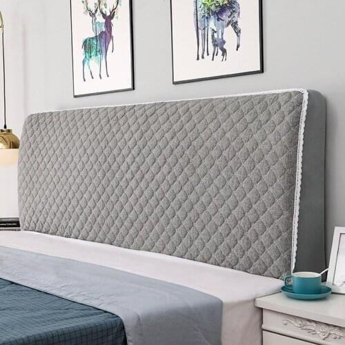 All-inclusive Bed Covers Elastic Quilted Thick Cotton Linen Non-slip Headboard Cover Four Seasons Universal Smooth Bedspreads