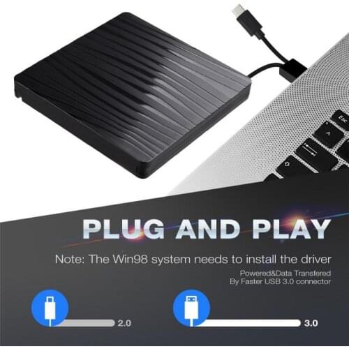 Type-C USB 3.0 External DVD Drive CD Burner Driver Drive-free High-speed Read-write Recorder DVD-RW Player Writer Reader