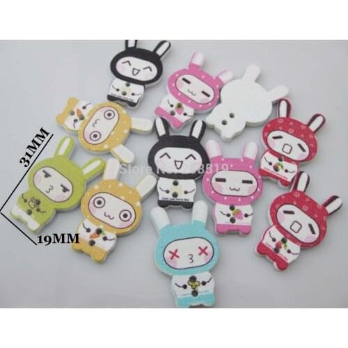 WBNLAS Fashion Buttons wooden sewing flatback 100pcs mixed children art craft scrapbooking accessories