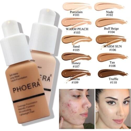 Liquid Foundation Concealer Face Naturally Flawless Matte Oil-Control Waterproof Long Lasting Foundation 30ml 8 Colors Optional