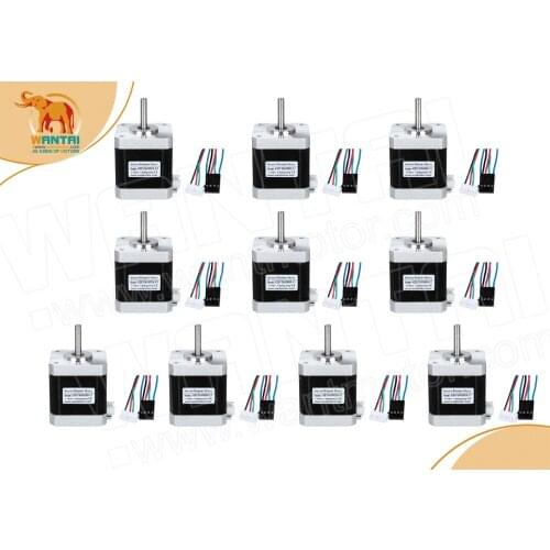 10PCS Wantai 4lead Nema17 Stepper Motor 42BYGHW609L20P1-X2 56oz-in 40mm 1.7A,D-Shaft With Connector,CE ROSH ISO CNC 3D Printer