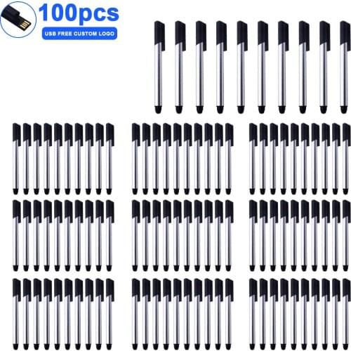 100pcs logo free metal Pen Usb2.0 Flash Drive 64GB Waterproof Pendrive 4G 8GB 16GB 32GB 128G Memory Stick U Disk for photography