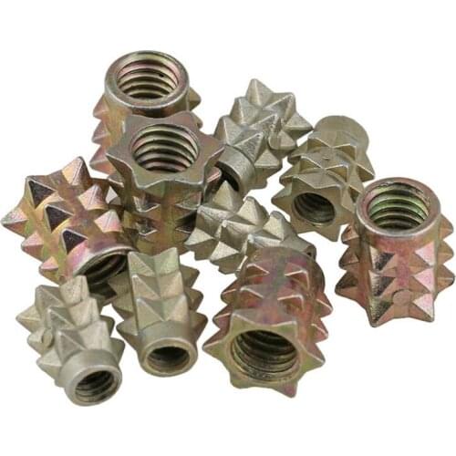 20Pcs M4/M5/M6*10 Zinc Alloy Thread For Wood Insert Spiked Nuts Furniture Link Nuts
