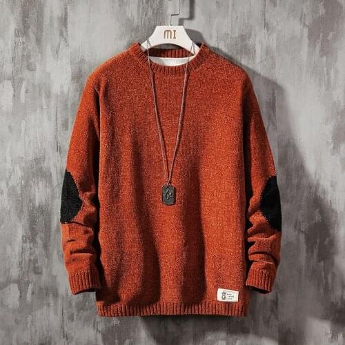 2021 Long Sleeves Pullover for Autumn Spring Winter Fashion Classic O-Neck Black Sweaters Mens Oversize Pull Plus Size M-5Xl