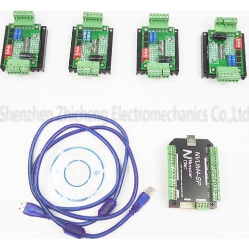Top gradeCNC mach3 usb 4 Axis Kit, 4pcs TB6600 1 Axis Stepper Motor Driver + mach3 4 Axis USB CNC Stepper Motor Controller card