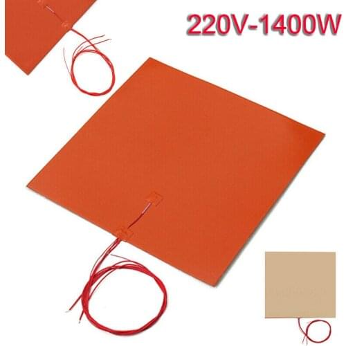 400*400MM 110V/220V 1400W Silicone Heater Mat Pad For Printer Heated Bed Heating For Household Tool Decoration