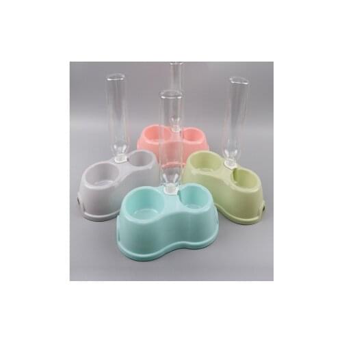 Automatic Portable Plastic Pet Feeder Economical Double Mouth Waterer Feeding Bowl Suitable for Dogs and Cats