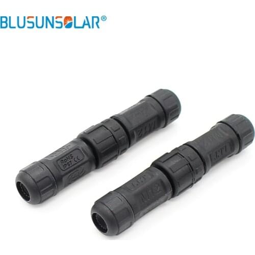 2 pole M12 type, thread lock, male female waterproof cable connector Electric Vehicle Medical equipment connector