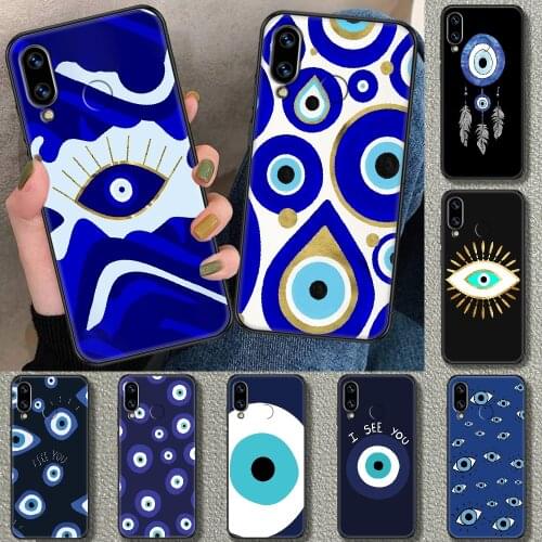 Nazar Boncuğu Evil eye Phone case For Huawei Honor 6 7 8 9 10 10i 20 A C X Lite Pro Play black 3D funda pretty waterproof