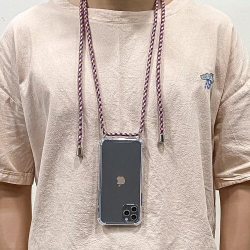 Adjustable Lanyard Phone Case For iPhone XR String Case Cord Silicone Coque For 6 6S 7 8 Plus XS 11 12 Pro Max 12 Mini Strap Bag