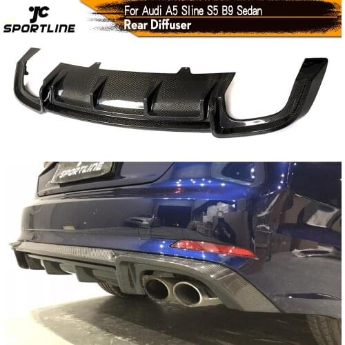 For Audi A5 Sline S5 B9 Sport 2017 - 2019 2-Door 4-Door Rear Bumper Lip Diffuser Car Spoiler Splitters Carbon Fiber / FRP