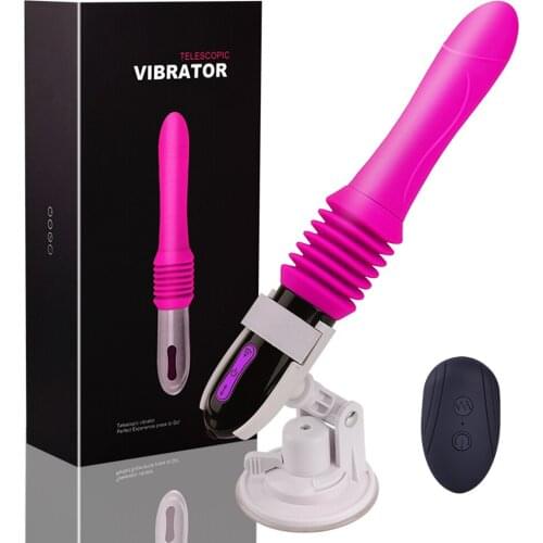 Hand-Free Dildo Vibrator Automatic Telescopic Dildo Vibrator G Spot Vibrator with Suction Cup Sex Toy For Women Massage Orgasm
