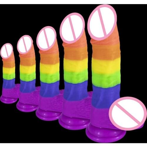 Flirting Colorful Silicone Dildo Erotic Penis Gode Strap G-Spot Sexshop Adult Sextoy For Woman Suction Cup Anal Strapon Gay Dick