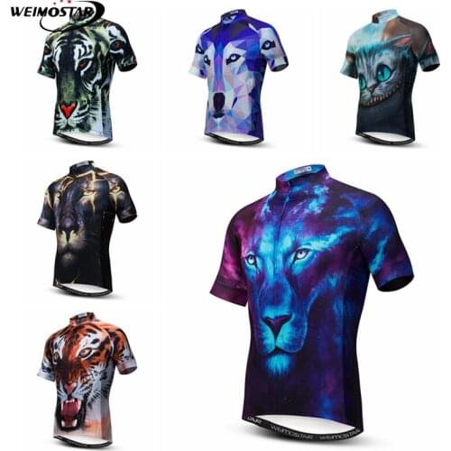 Weimostar 3D Cycling Jersey Mountain Bike Clothing Animal Men Summer Short Sleeve Bikling Shirts Maillot Ciclismo