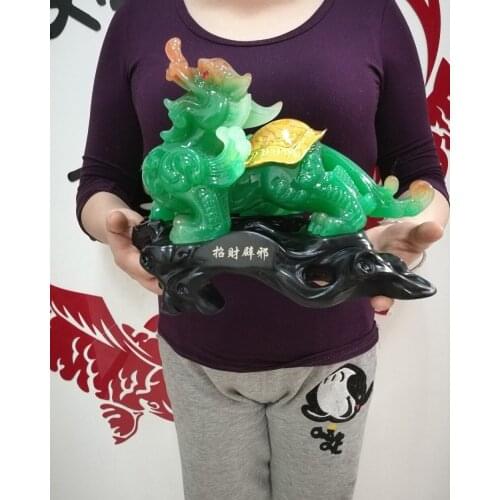 HOT SALE # 2020 home office business Shop FENG SHUI Talisman Money Drawing dragon PI XIU white jade Sculpture ART statue #20CM