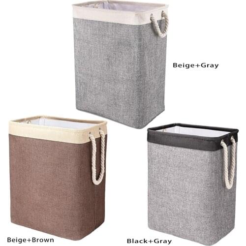 Cotton Linen Laundry Basket Toy Household Sundries Storage Bag Detachable Bracket Foldable Dirty Clothes Storage Basket