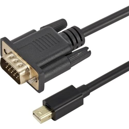 Larryjoe 1.8M Mini DP Transform VGA Cable Male to Male Thunderbolt Mini Displayport to VGA Adapter Cable For Laptop Computer