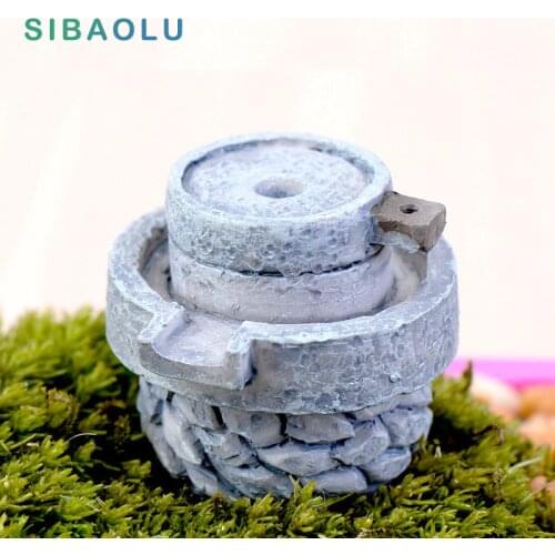 Stone Mill figures decorative mountain mini fairy garden animals statue miniature figurine Moss micro landscape ornaments resin