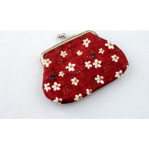 Coin Wallet Women Fashion Small Floral Fabric Cotton Small Wallet Hasp Purse Clutch Bag Handbag Small Wallet For Coins Pouch
