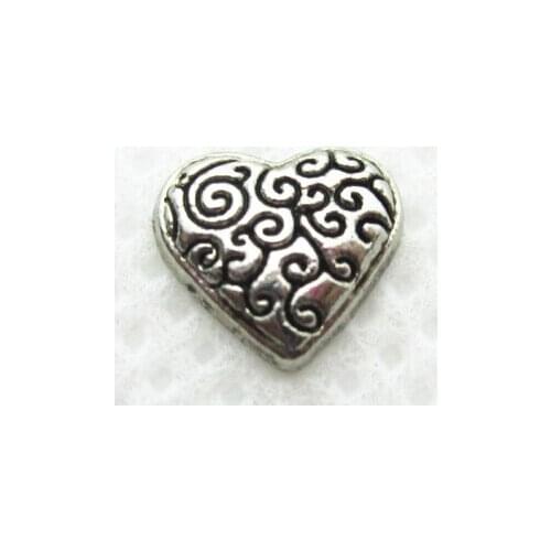 Hot selling silver heart floating charms living glass floating pendant lockets charms