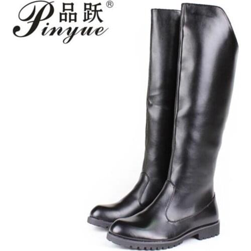 Men British Military Army Honour Guard Motorcycle Riding Equestrian Mens Boots Knee High Casual Zipper Cowboy boots