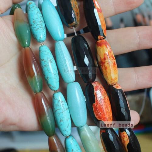 Natural 10X30mm Agate Oval loose beads , For DIYJewelry making! Mixed wholesale for all items