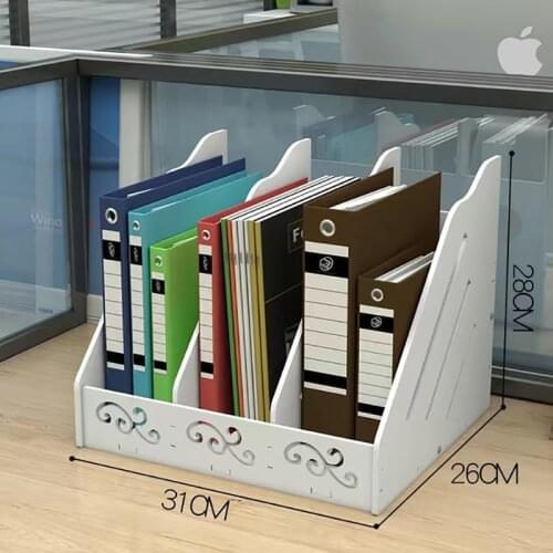 Office Supplies File Rack Quadruple Plastic Bookshelf Desktop Data Sorting Rack File Column Frame Storage Rack A4