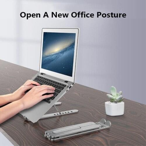 7-level Adjustable Foldable Base Bracket Laptop Stand Notebook Holder for Macbook folding design Non-slip Notebook Accessory