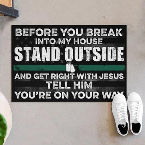 Rectangular Doormat Simple Letters Pattern Carpet Multi-purpose Non-Slip Mat for Home Bedroom Bathroom TS2