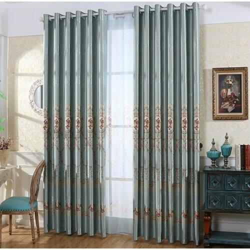 Luxury High Quality Jacquard Blackout Curtains European Style Floral Pattern for Living Room Bedroom Window Drape Home Treatment