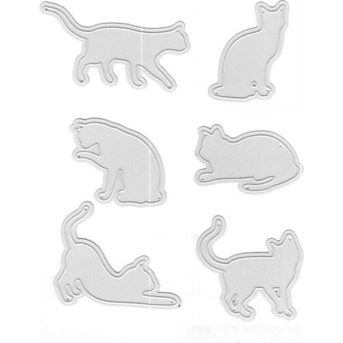 Cute Cat Dies Metal Cutting Dies Stencils for DIY Scrapbooking Photo Album Decorative Embossing Paper Cards Crafts Template 2019