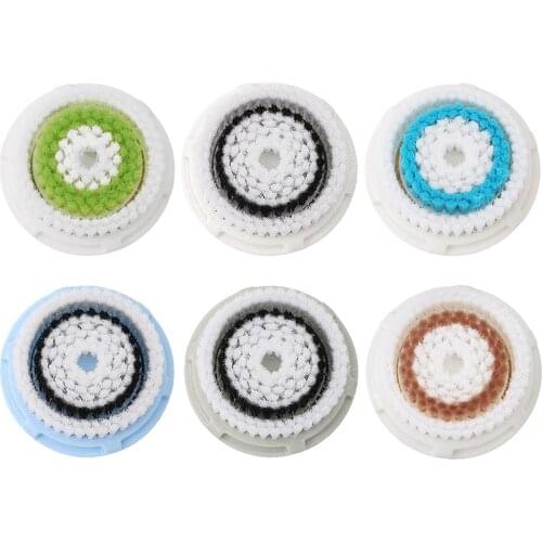 Facial Cleansing Brush Head Portable Replacement Face Cleansing Brush Exfoliator for Facial Cleansing System 6Pcs/Set