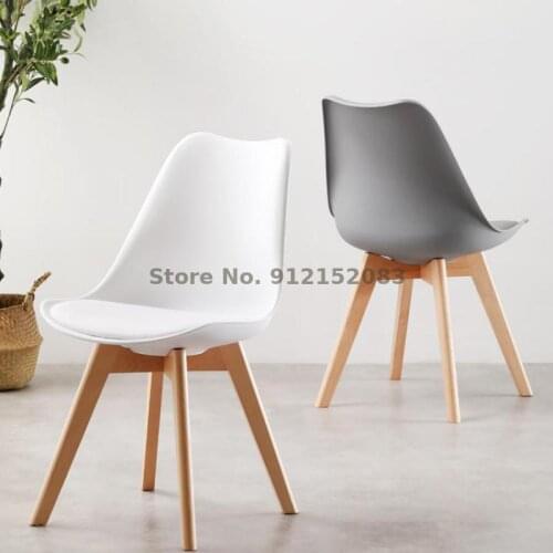 Nordic solid wood chair home simple casual fabric negotiation makeup back chair coffee desk dining table and chair