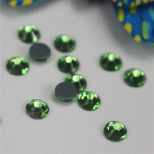 Light green Hotfix Rhinestone Flat Back Iron On Strass Crystal Stones Hot Fix Rhinestones For Clothes Decorations