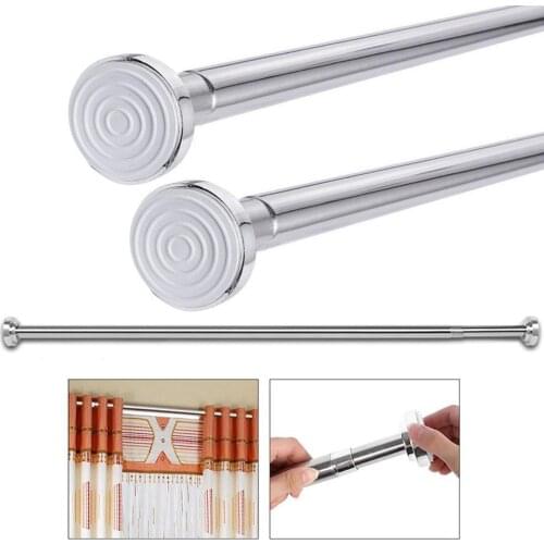 Telescopic Tension Extendable Curtain Rod Rail Closet Clothes Towel Hanging Pole Towel Bars Fashion
