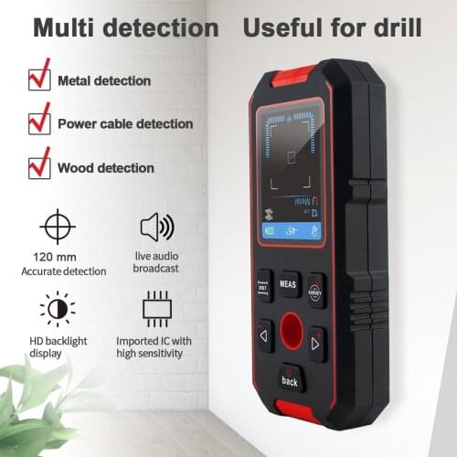 Smart Laser Rangefinder Multifunctional Distance Meter Electronic Wall Depth Detector Wall Scanner for Metal Wood Metal Detector