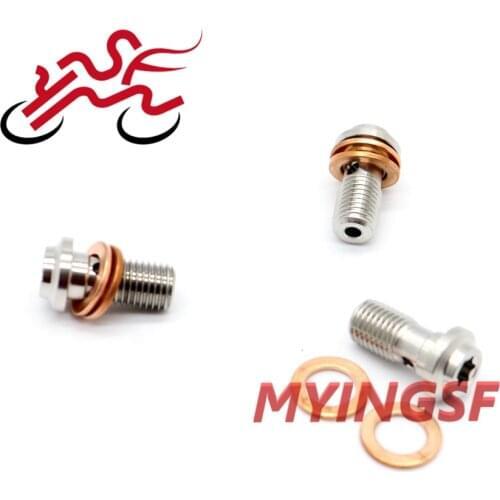 Universal Stainless Banjo Bolts Brake Master Cylinder Screw Brake Hose Caliper Bolt Hydraulic Clutch Bolts M10 x 1.25 Motorcycle