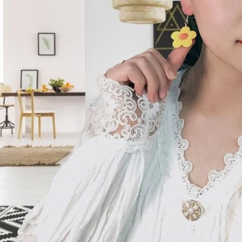 Y2K Funny Earrings Set Cute Cartoon Bizarre Bunny Duck Earrings Vintage Flower Enamel Geometry Stud Earrings For Women Girls