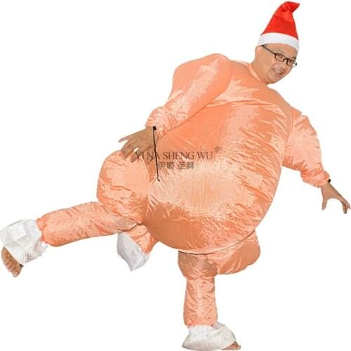 Funny Turkey Inflatable Clothes for Adult Christmas Party Thanksgiving Turkey Inflatable Clothing Costume Festival Cosplay Props
