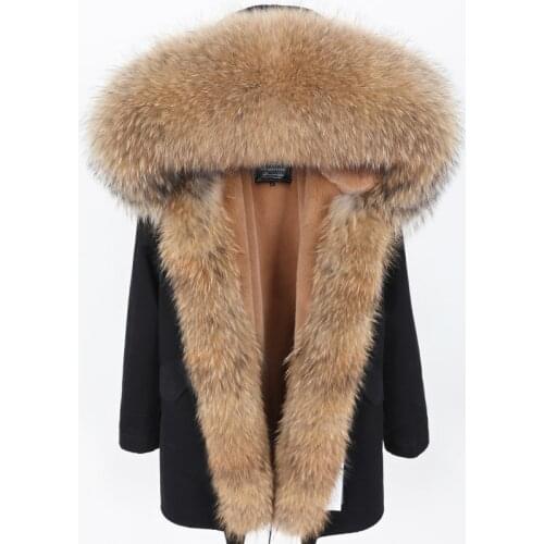 Womens jacket 2021 new Real raccoon fur collar winter womens clothing thick warm coat womens jacket parkas