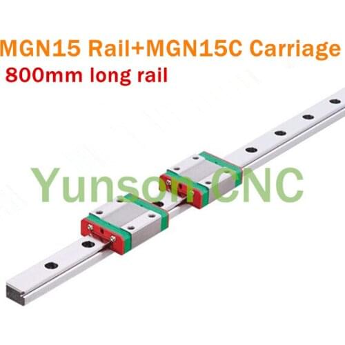 1pcs 800mm MGN15 Linear Motion Guideways Rails+4pcs MGN15C carriage Slide Unit Blocks Kits