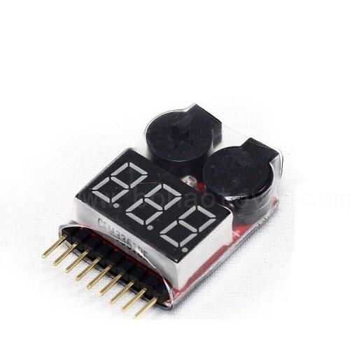 1pcs Hot Sell 1-8S LED Low Voltage Buzzer Alarm Lipo Voltage Indicator Checker Tester Wholesale Dropship