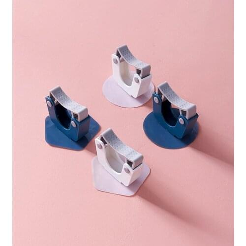 ZhangYuan 1Pc Traceless Mop Rack Wall Mounted Bathroom Articles Hook Paste Type Broom No-punch Storage Clip Geometry Accessories